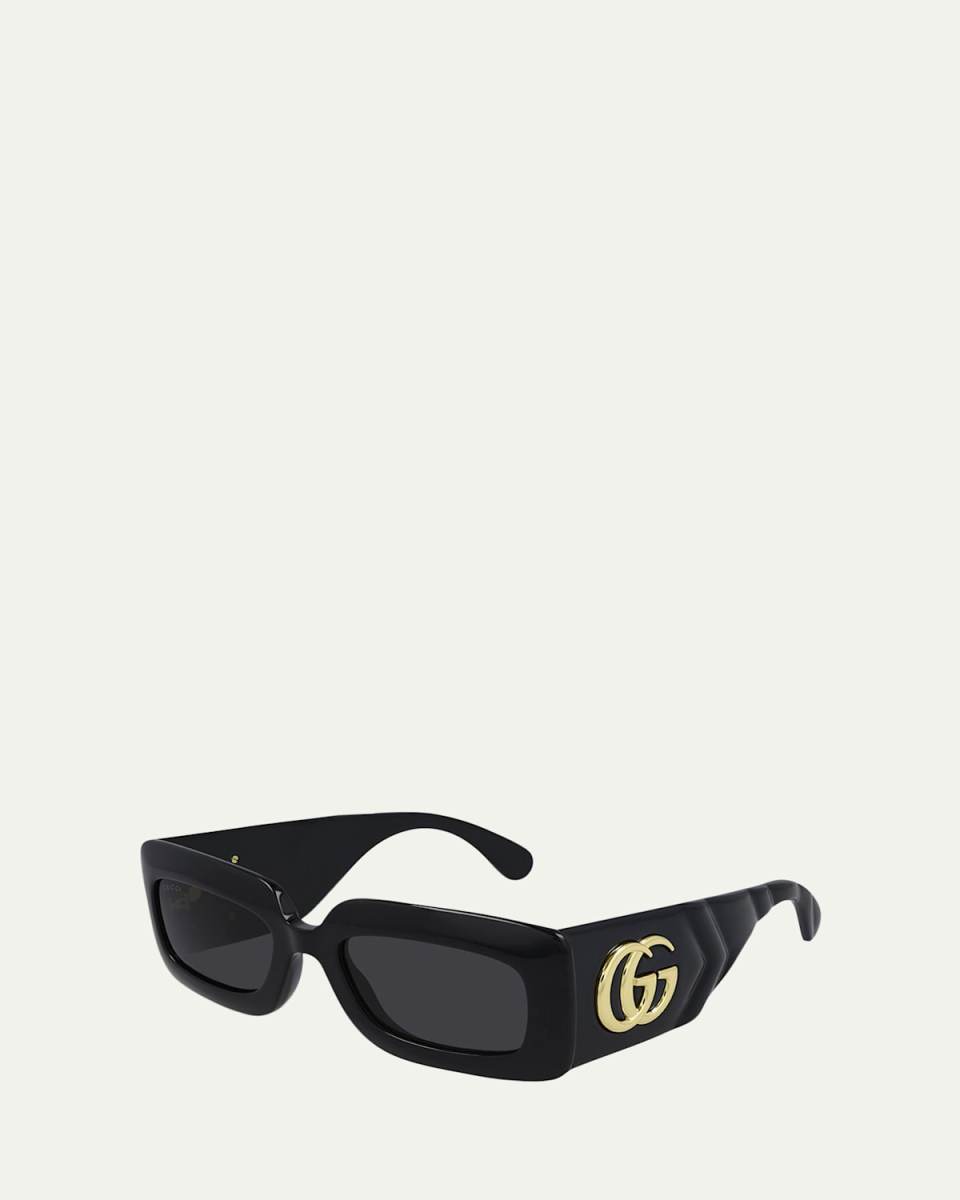 Oversized Rectangular Acetate Sunglasses